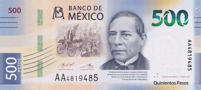 Billete de 500 pesos mexicanos